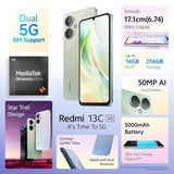 Redmi 13C 5G 6GB RAM 128GB ROM Startrail Green