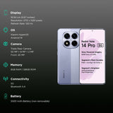 Redmi Note 14 Pro 5G 8GB RAM 256GB ROM Phantom Purple