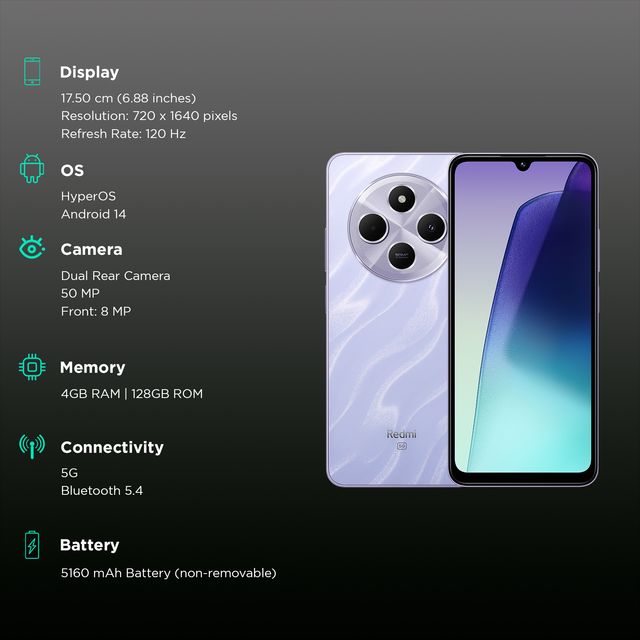 Redmi 14C 5G 4GB RAM 128GB ROM Stardust Purple