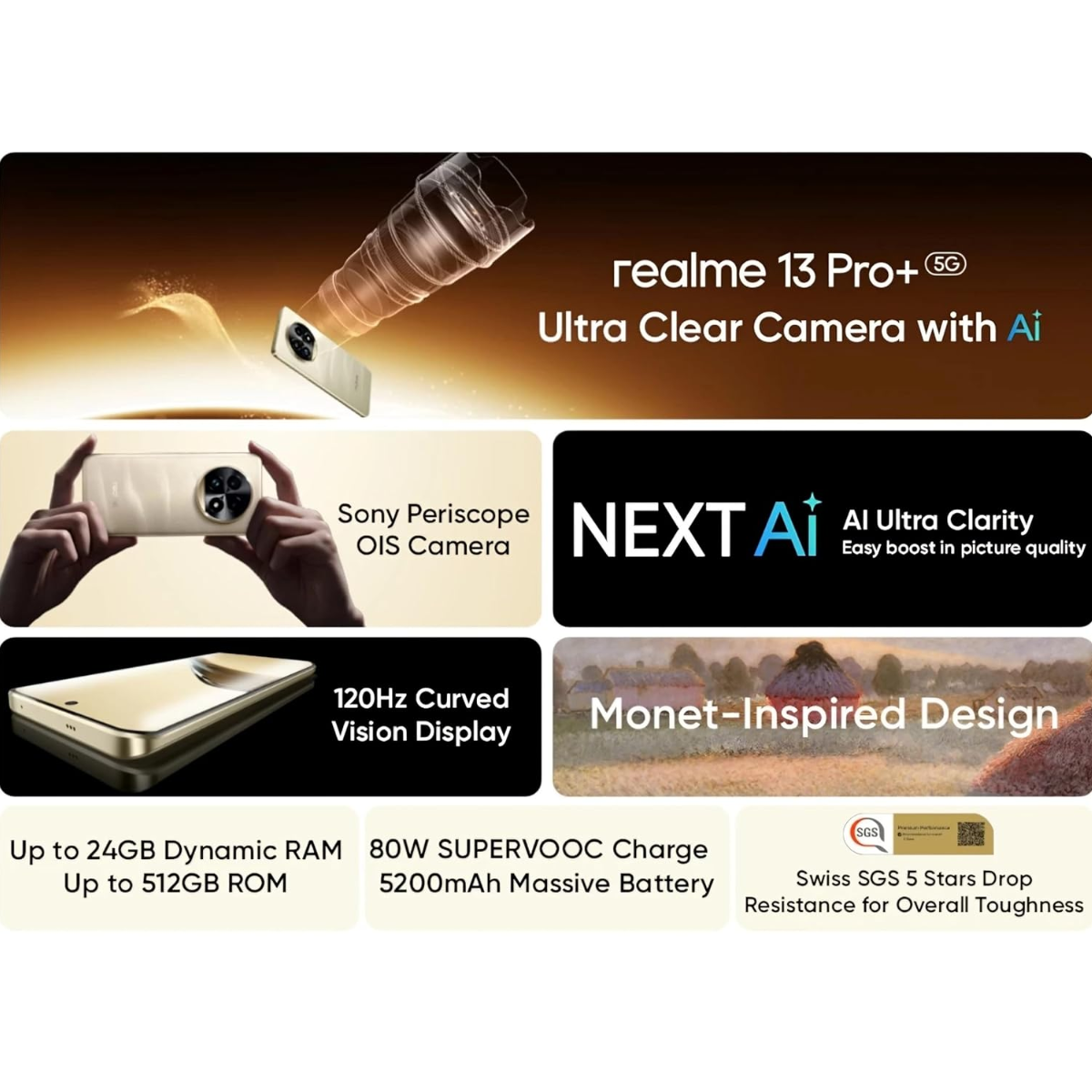 Realme 13 PRO PLUS 5G MONET GOLD 512GB 12GB